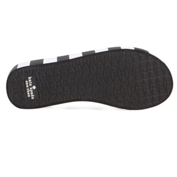 kate spade ♠️ sz 8 Rhett Wedge slides Sandals flip flops black and white - Picture 4 of 15